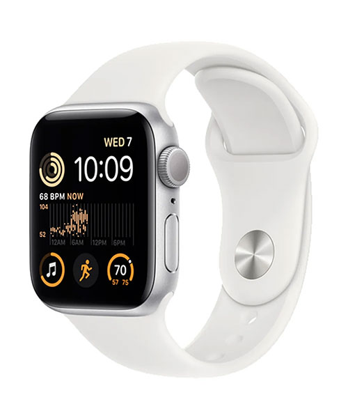 Apple Watch SE (2022) GPS 40mm Silver Alu Sport Band White