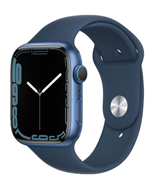 APPLE Watch 7 GPS 45mm Blau (Silikonband Blau)